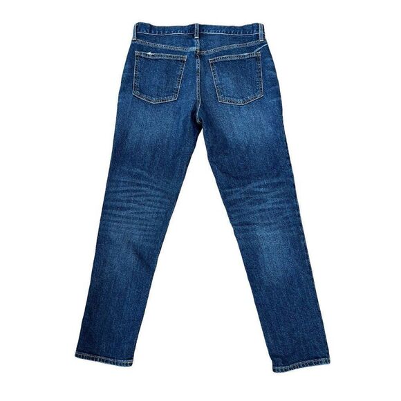 Gap Ladies Size 28 Denim Blue Jeans Stretch 33x29 Straight Leg - Picture 2 of 4